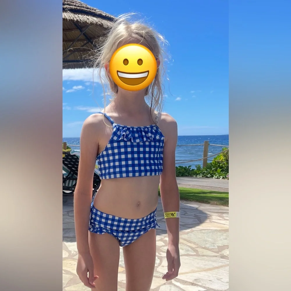 Harper Canyon Ruffle Gingham Print 2-piece Swimsuit